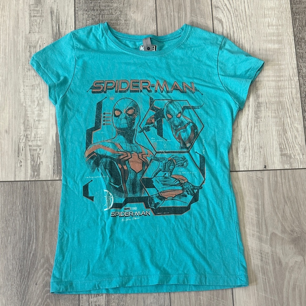 Next Level Apparel Spider-Man Turqoise Kids T-Shirt